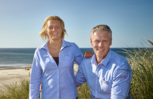 Hosts Tina and Peder from Henne Strand Camping